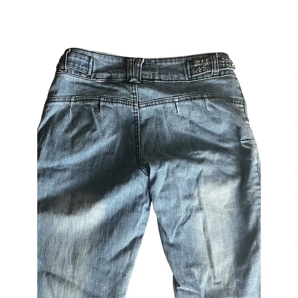 Crystal Vogue Jeans Girls 14 Blue Rhinestone‎ Embellished Y2K Skinny
